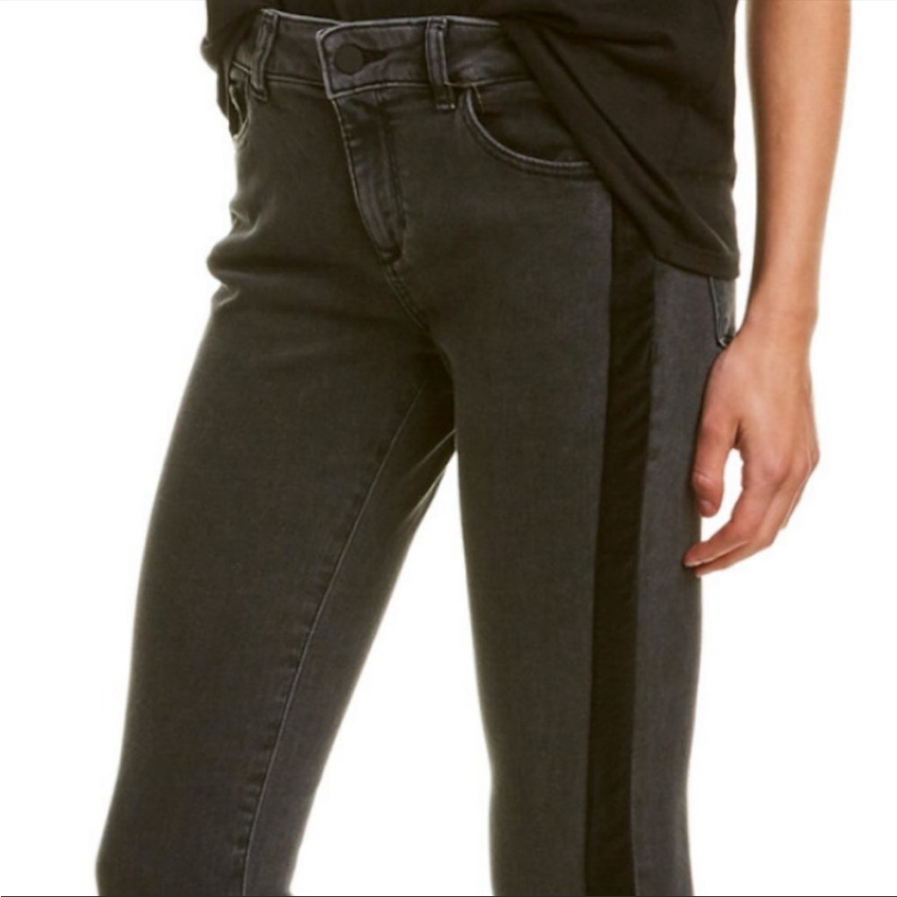 DL1961 Velvet tuxedo stripe skinny jean